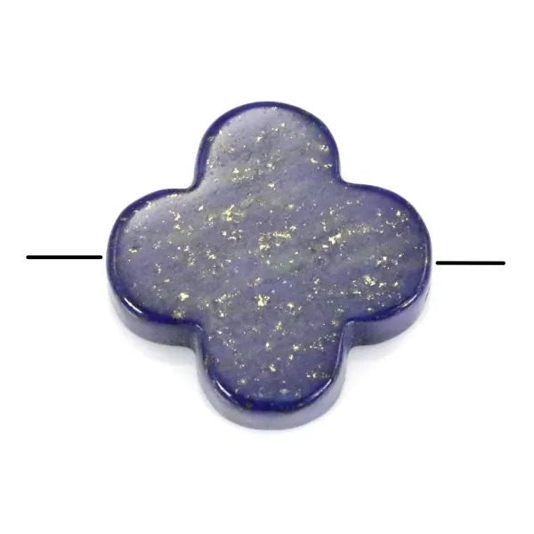 Lapis lazuli blue, in clover shaped, 18mm x 1pc