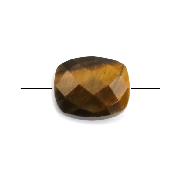 Eye of tiger rectangular faceted 8x10mm x 1pc