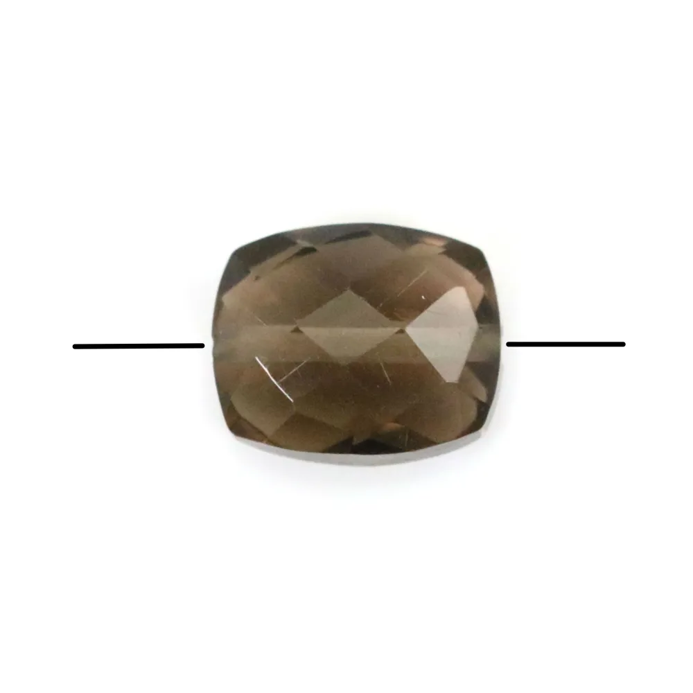 Quartz fumé rectangulaire facette 8x10mm x 1pc 