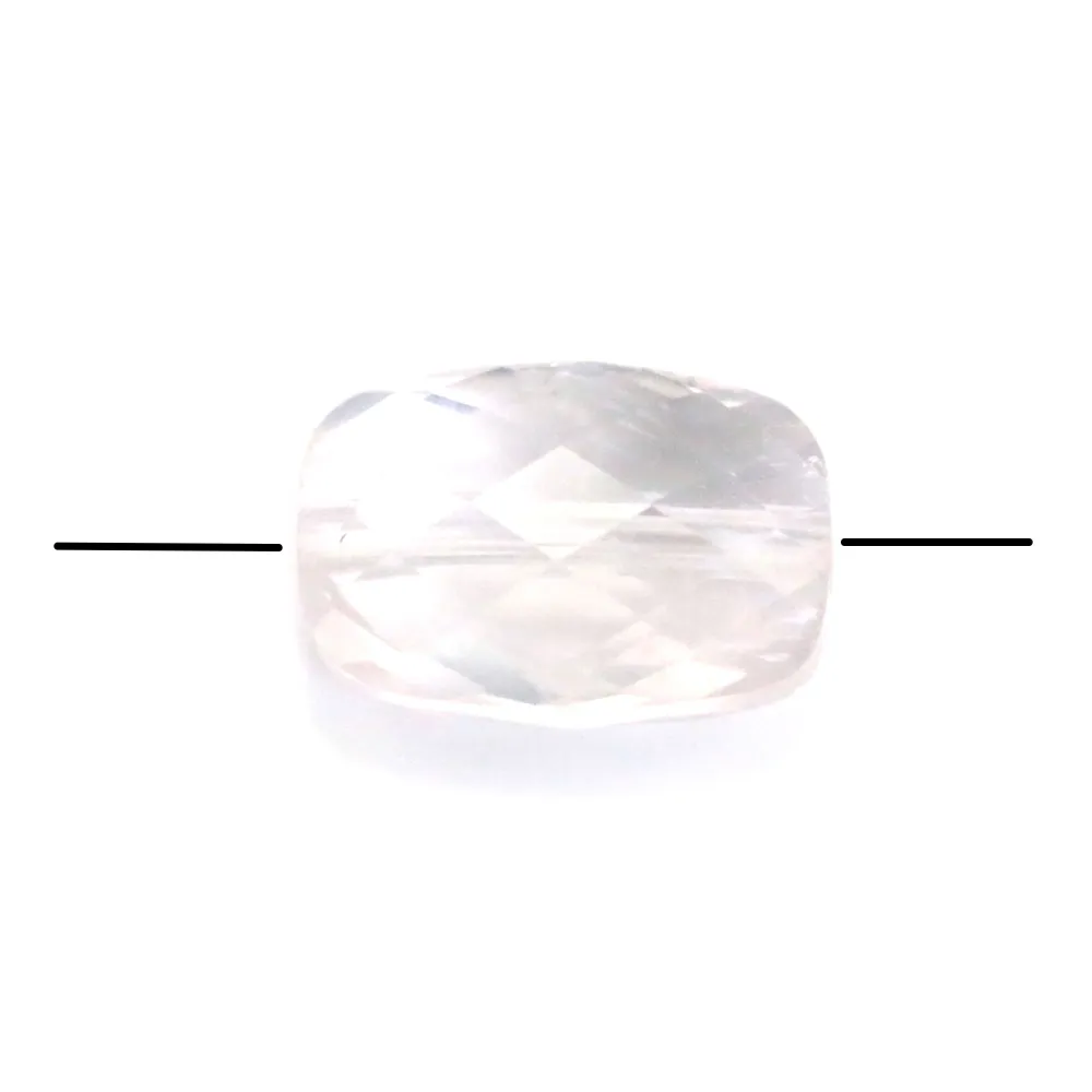 Quartz rose rectangle facette 8x12mm x 1pc