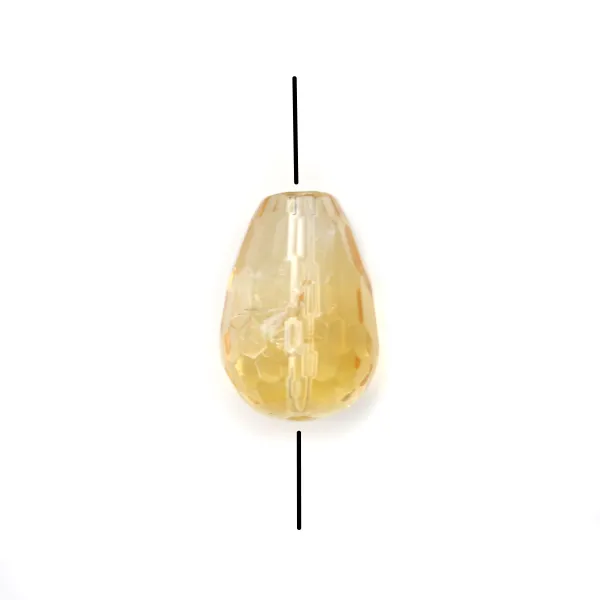 Citrine goutte facette 10x14mm x 40cm