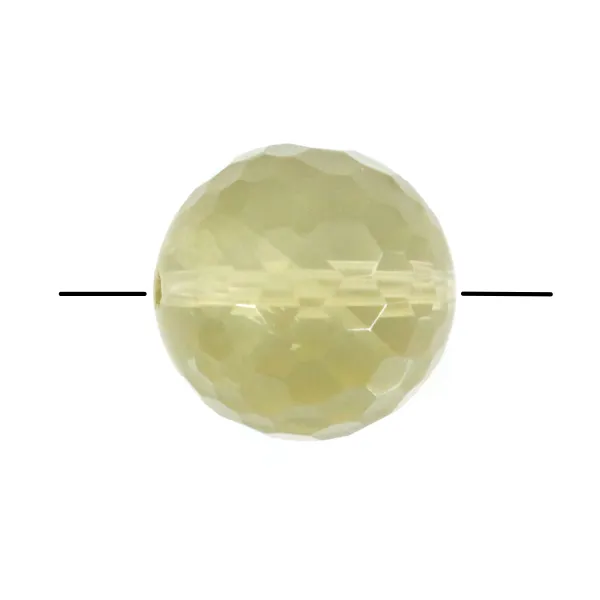 Quartz lemon de couleur jaune, de forme rond facetté, 18mm x 1pc
