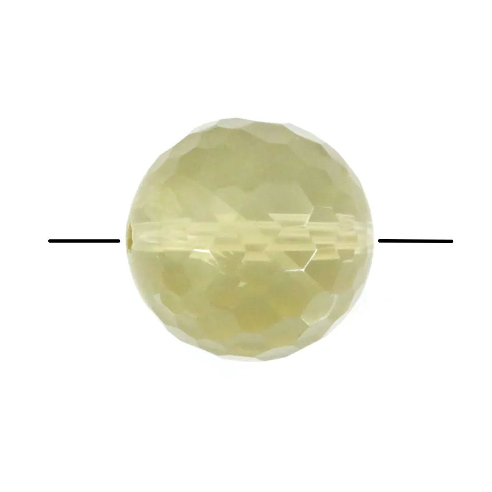 Quartz lemon de couleur jaune, de forme rond facetté, 18mm x 1pc