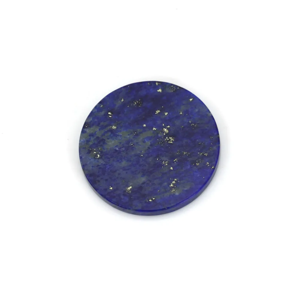 Cabochon lapis lazuli, rond plat 12mm x 2pcs