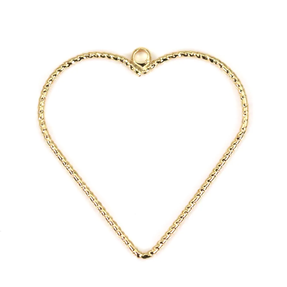 Breloque en forme de coeur , de taille 1x30mm x 2pcs