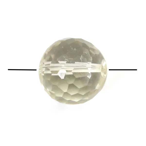 Lemon quartz in yellow color, in round faceted shape, 16mm x 2pcs