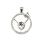 Bélière couronne 20mm  en argent 925 rhodié pour perle semi-percée  x 1pc