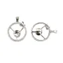 Bélière couronne 20mm  en argent 925 rhodié pour perle semi-percée  x 1pc