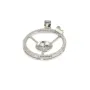 Bélière couronne 20mm  en argent 925 rhodié pour perle semi-percée  x 1pc