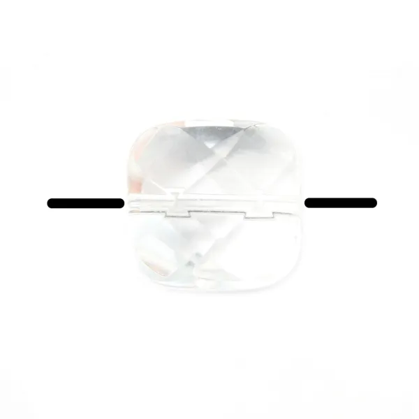 Rock crystal quartz faceted square 8mm x 5 pcs