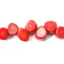Bamboo de mer teinte rouge round flat 14.5mm 