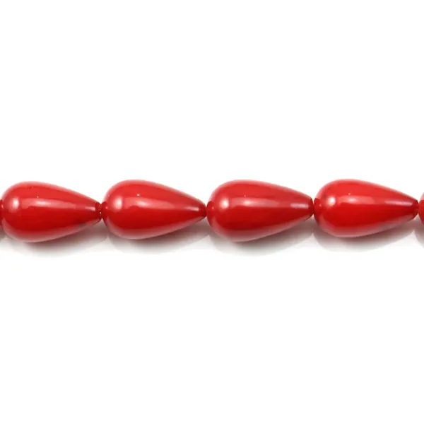 Red colored Teardrop sea bamboo 2x6mm x 40cm