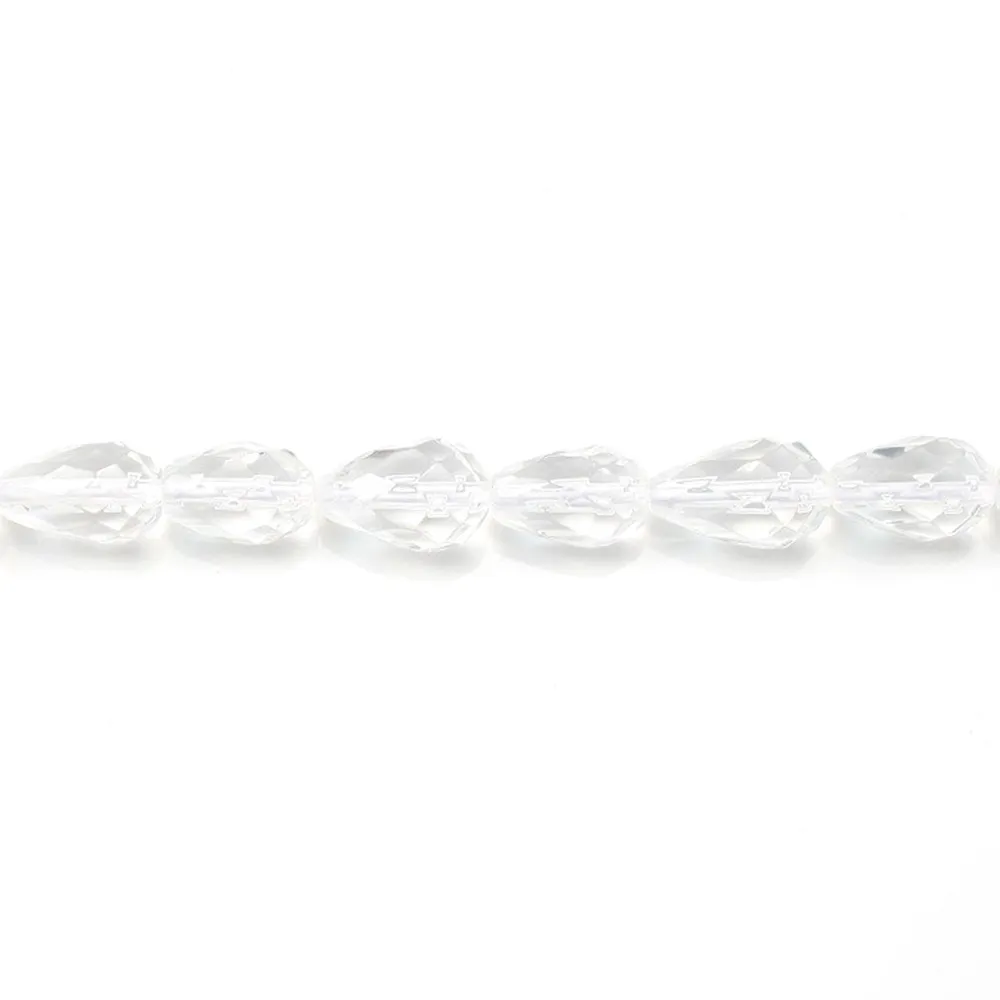 Cristal de roche Goutte Facette 6x9mm x 40cm