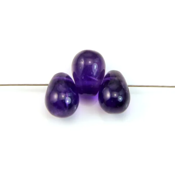Amethyst drop 4x7mm x 2pcs