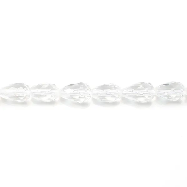 Rock Crystal Quartz Faceted drop 6x9mm x 4 pcs