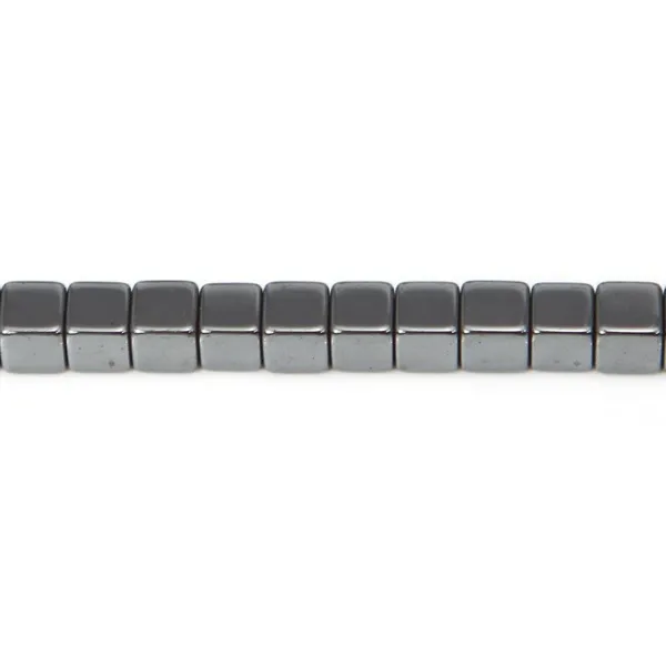 Hématite cube carré 4mm x 20pcs