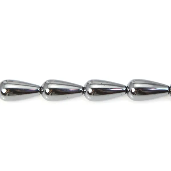 Hematite drop 8x16mm x 2pcs