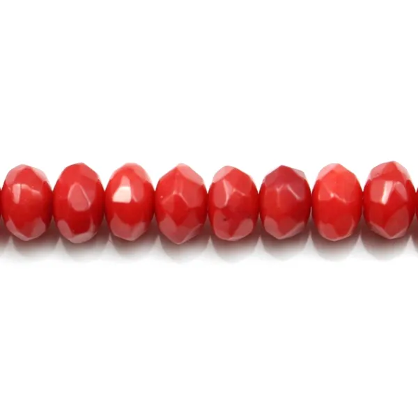 Bamboo mer teinte rouge Rondelle Facette