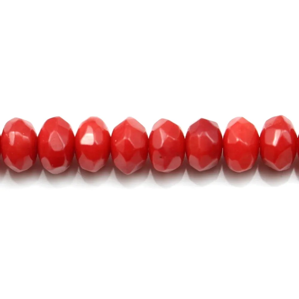 Bamboo mer teinte rouge Rondelle Facette