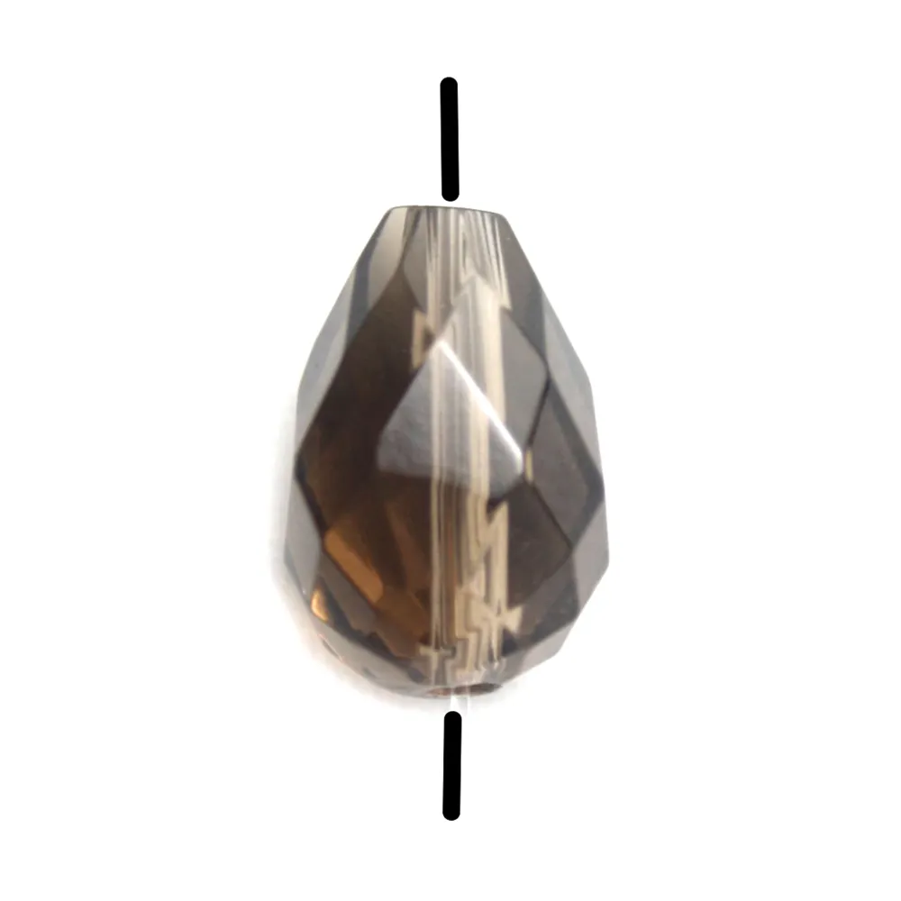 Quartz Fumé Goutte Facette 5x8mm x 40cm 