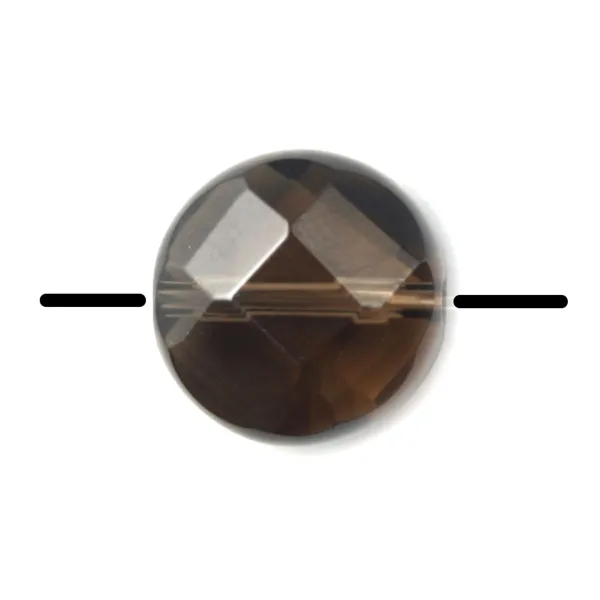 Smoky Quartz Faceted Flat Round 8mm x 40cm 