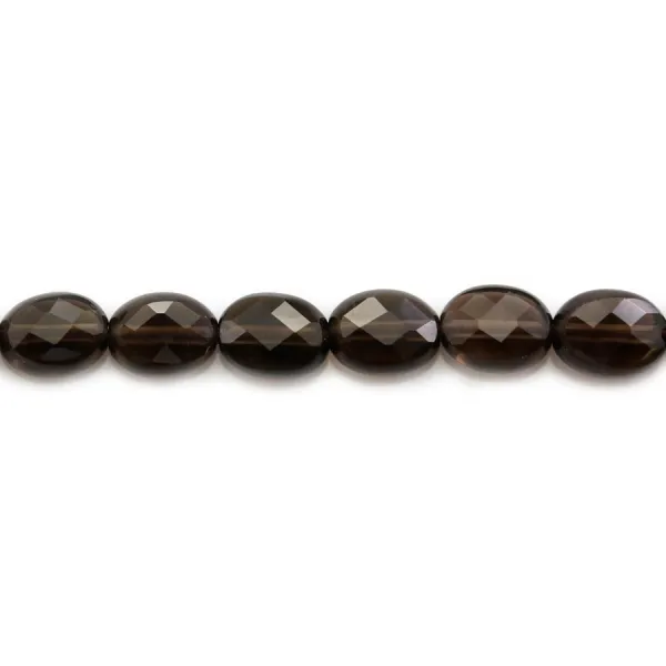 Smoky Quartz Faceted Oval 10x14mm x 40 cm 