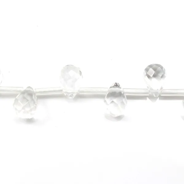 Cristal de roche Goutte Facette 6x9mm x 4 pcs