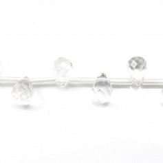 Rock Crystal Quartz Faceted drop 6x9mm x 4 pcs