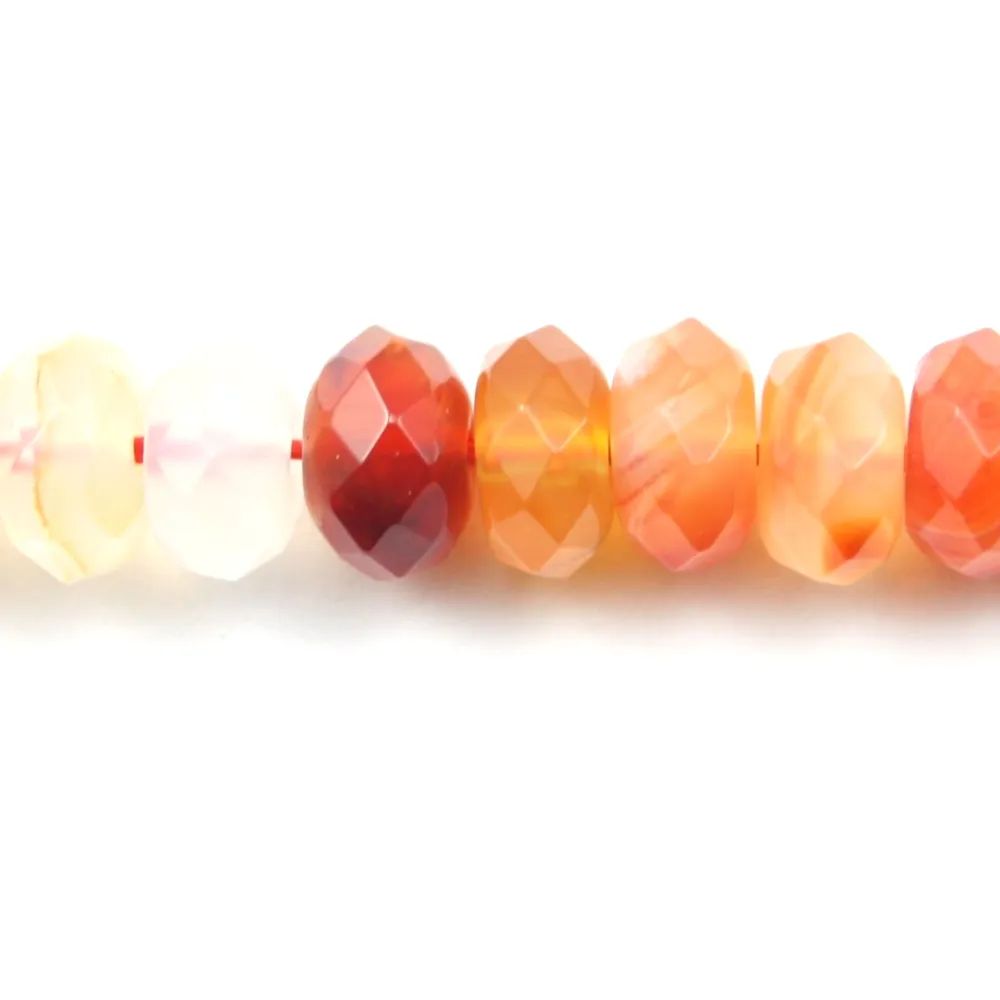 Cornaline Rondelle  Facette 4x6mm x 10 pcs