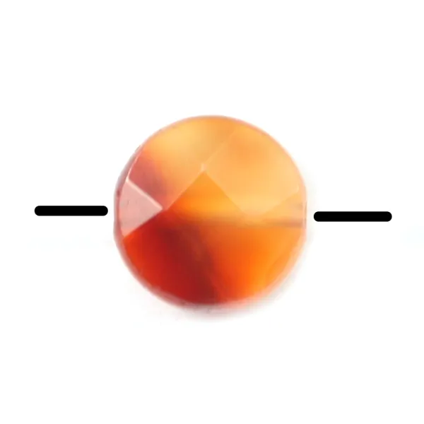 Cornelian Faceted Flat Round 10mm x 4 pcs 