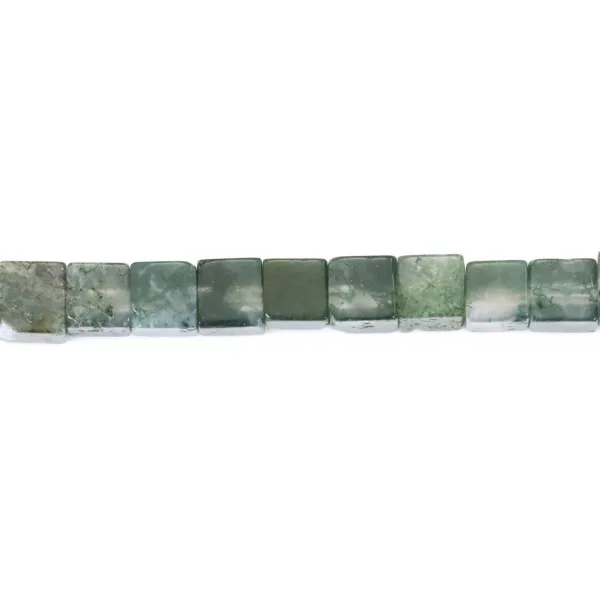 Moss agate, cube, 4mm x 39cm