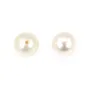 Perle de culture d'eau douce, semi-percée, blanche, ronde, 6.5-7mm x 1pc