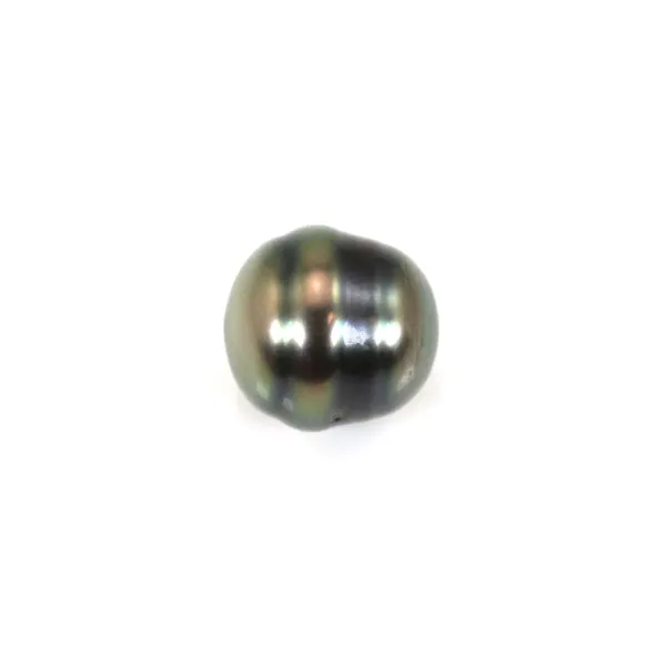 Perle de culture de Tahiti, baroque cerclée, 9-10mm x 1pc