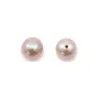 Perle de culture d'eau douce semi-percée, mauve, ronde, 7.5-8mm x 1pc