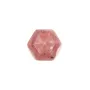 Cabochão hexagonal facetado de rodonite 10 mm x 1 unidade
