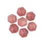 Cabochon Rhodonite hexagone facetté 10mm x 1pc