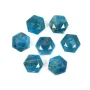 Cabochão hexagonal facetado de apatite 10 mm x 1 unidade