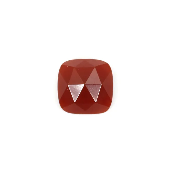 Cabochon Agate rouge carré facetté 9mm x 1pc