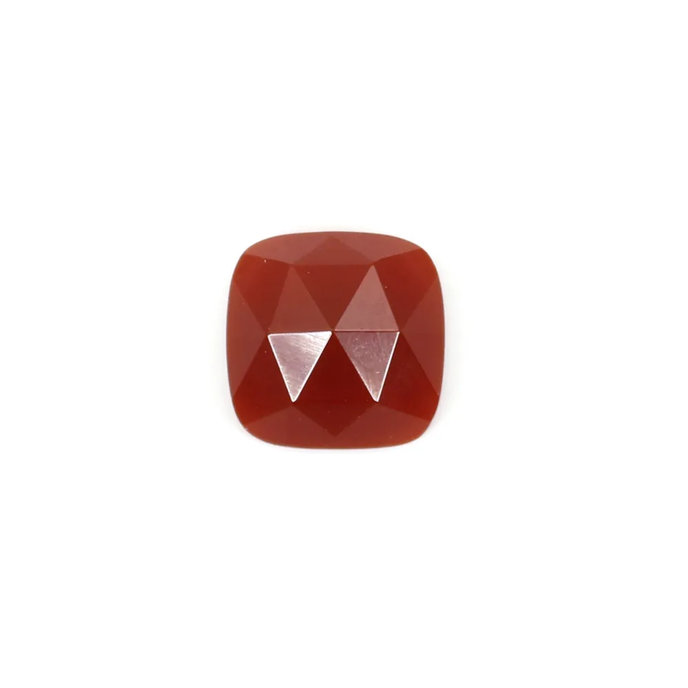 Roter Achat Cabochon quadratisch facettiert 9mm x 1pc