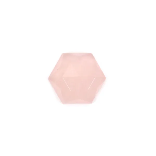 Cabochon Quartz rose hexagone facetté 10mm x 1pc