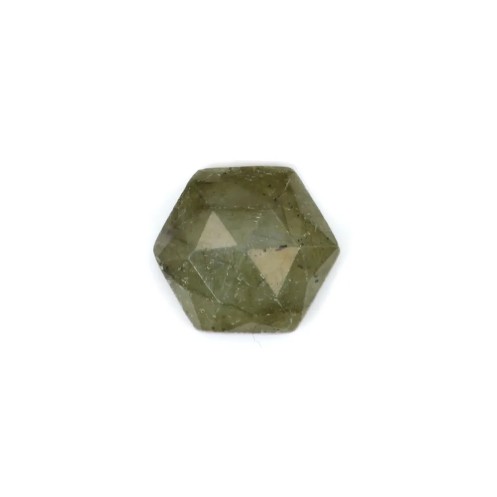 Cabochon Labradorite hexagonal faceted 10mm x 1pc