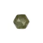 Cabochão hexagonal facetado de labradorite 10 mm x 1 unidade