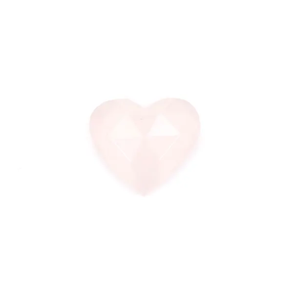 Cabochon Quartz rose coeur facetté 9x10mm x 1pc
