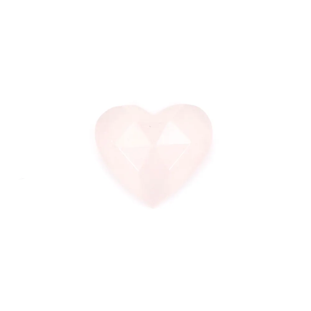 Cabochon Quartz rose coeur facetté 9x10mm x 1pc