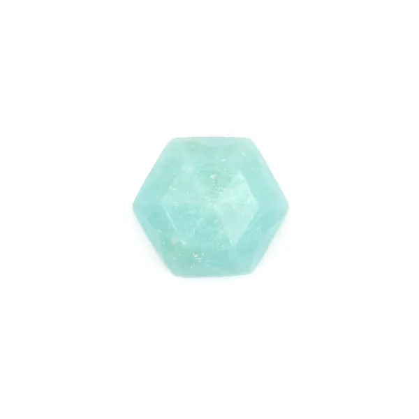 Amazonite faceted hexagon cabochon 10mm x 1pc