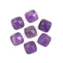 Cabochão quadrado facetado de ametista 9 mm x 1 unidade