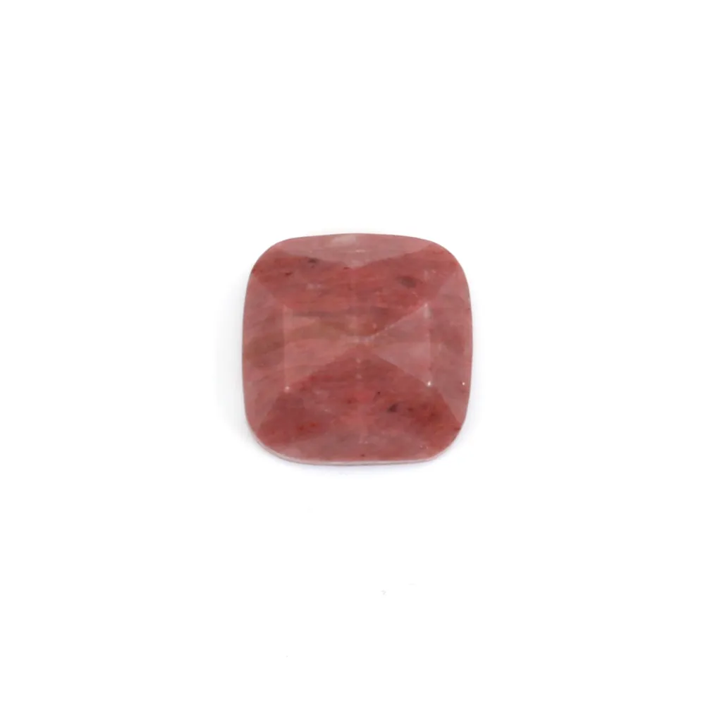 Rhodonit-Cabochon quadratisch facettiert 9mm x 1pc