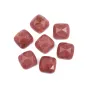 Rhodonit-Cabochon quadratisch facettiert 9mm x 1pc