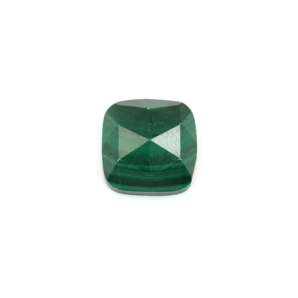 Cabochão quadrado facetado de malaquite 9 mm x 1 unidade