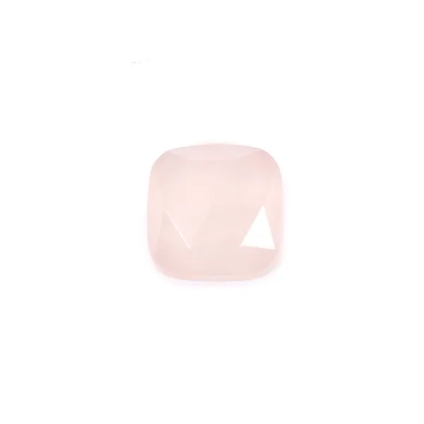 Square faceted rose quartz cabochon 9mm x 1pc
